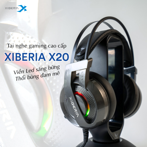 Tai nghe XIBERIA X20  Virtual 7.1 RGB Lighting Grey RGB ICAFE GAMING