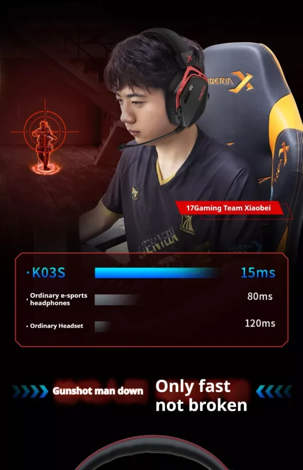 Tai nghe gaming XIBERIA K03S Wireless Four Mode Connection Ai Noise Cancelling - Hình ảnh 17