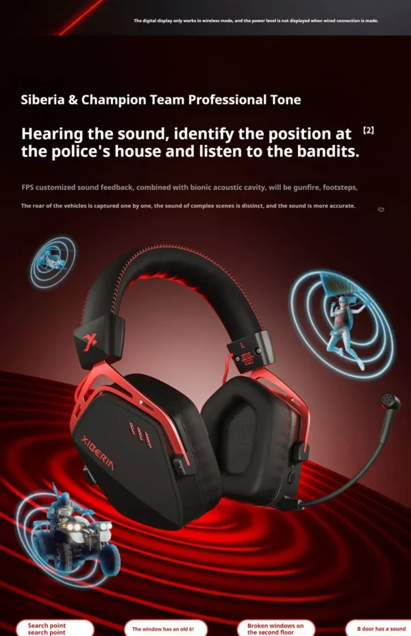 Tai nghe gaming XIBERIA K03S Wireless Four Mode Connection Ai Noise Cancelling - Hình ảnh 14