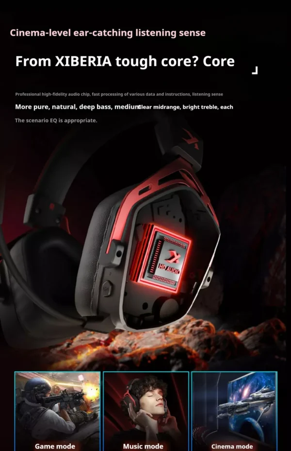 Tai nghe gaming XIBERIA K03S Wireless Four Mode Connection Ai Noise Cancelling - Hình ảnh 11