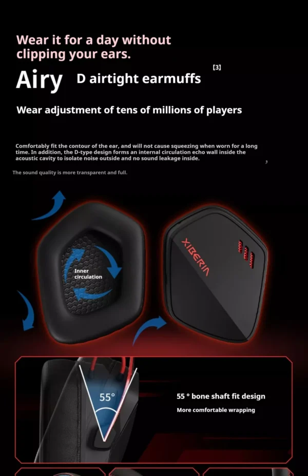 Tai nghe gaming XIBERIA K03S Wireless Four Mode Connection Ai Noise Cancelling - Hình ảnh 21