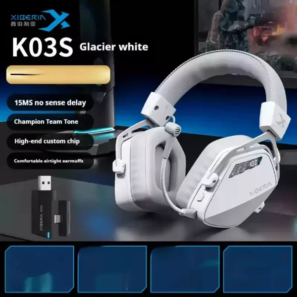 Tai nghe gaming XIBERIA K03S Wireless Four Mode Connection Ai Noise Cancelling - Hình ảnh 3