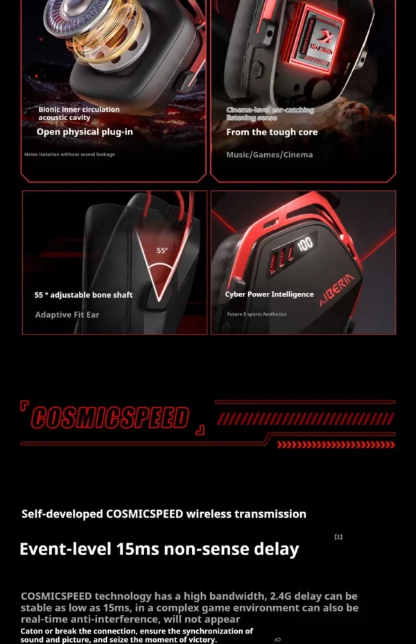 Tai nghe gaming XIBERIA K03S Wireless Four Mode Connection Ai Noise Cancelling - Hình ảnh 18