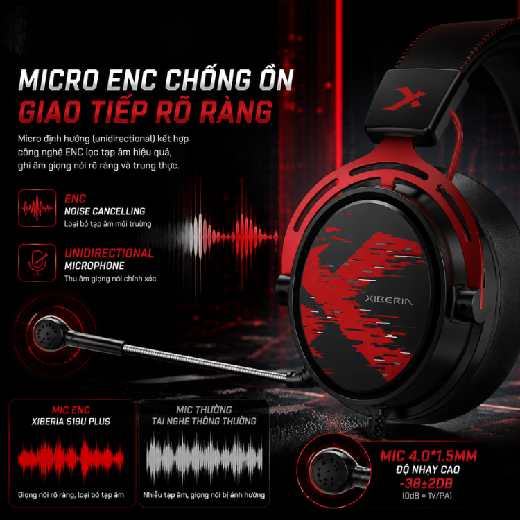 Tai nghe Gaming XIBERIA S19U PLUS Virtual 7.1 USB ENC - Hình ảnh 9